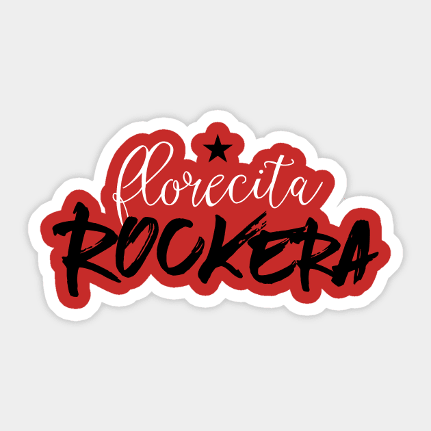 Florecita Rockera - black and white Sticker by verde